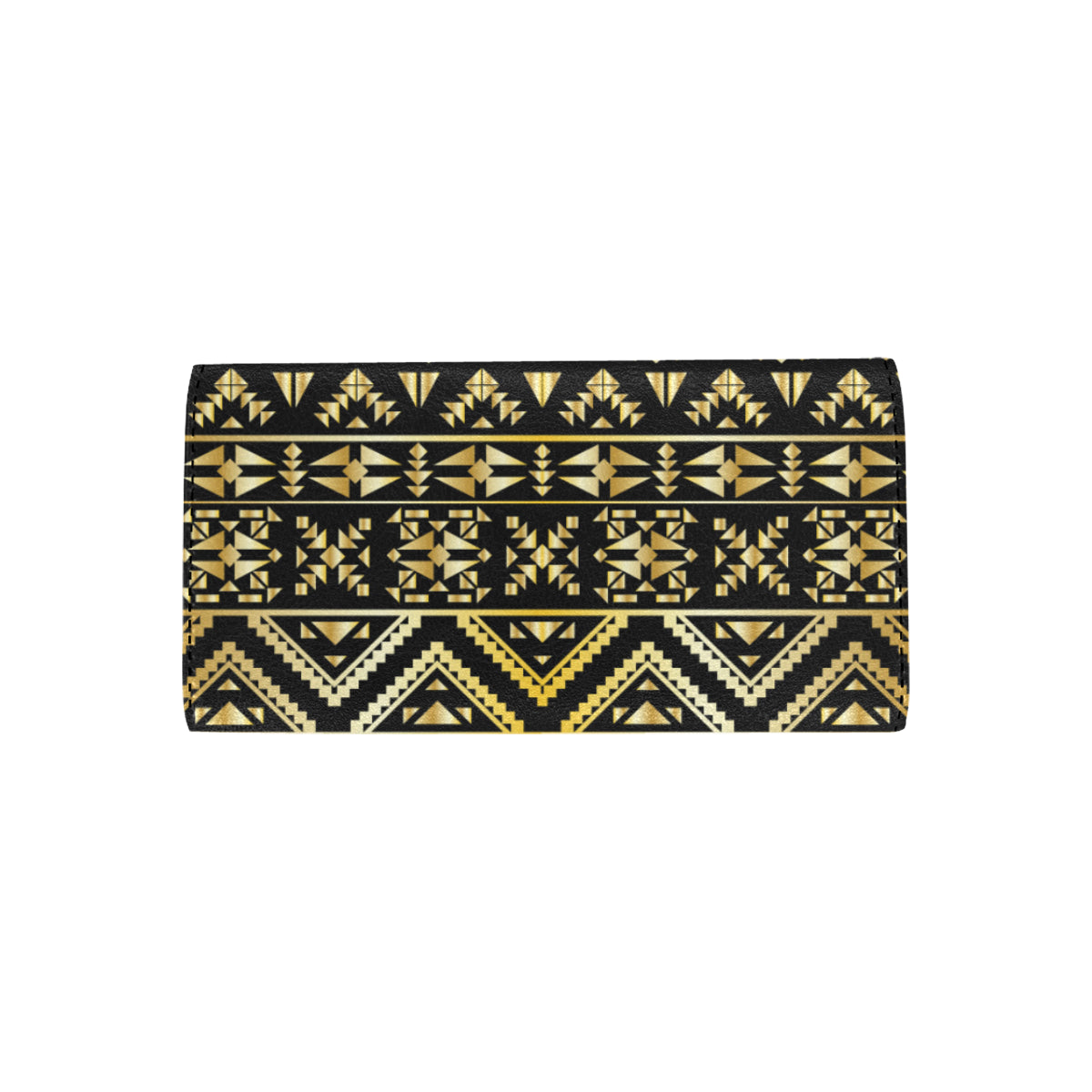 Gold Aztec Tribal Women's Trifold Wallet