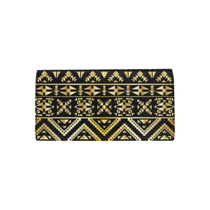 Gold Aztec Tribal Women's Trifold Wallet