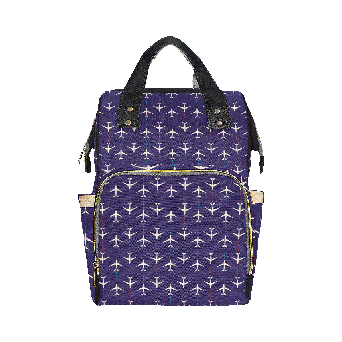 Airplane Pattern Print Design 03 Diaper Bag Backpack
