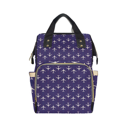 Airplane Pattern Print Design 03 Diaper Bag Backpack