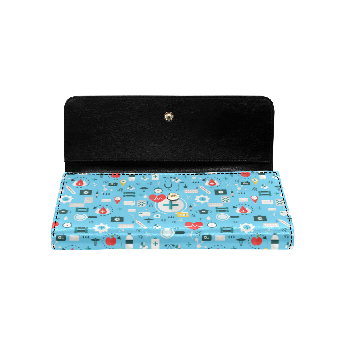 Medical Pattern Print Design 06 Women's Trifold Wallet
