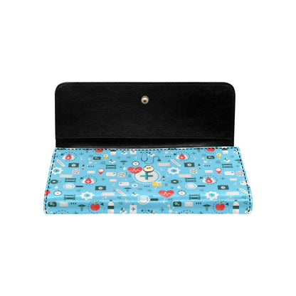 Medical Pattern Print Design 06 Women's Trifold Wallet