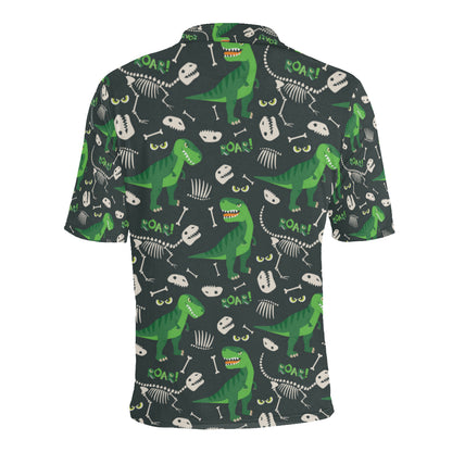T Rex Pattern Print Design A05 Men Polo Shirt