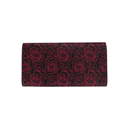 Red Rose Design Print Women's Trifold Wallet