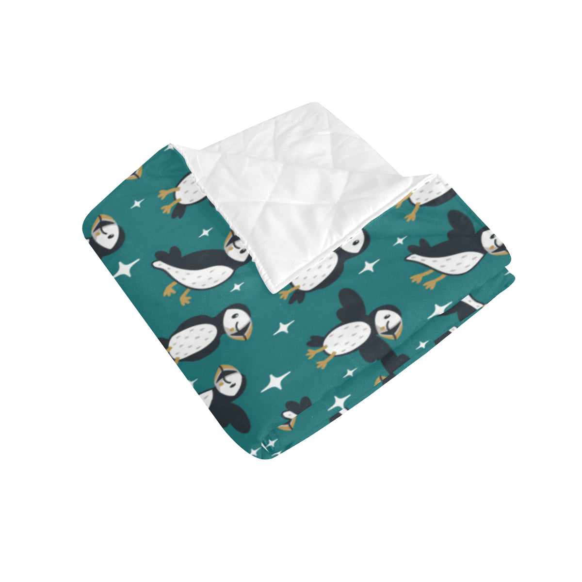 Puffin Pattern Print Design A05 Premium Quilt