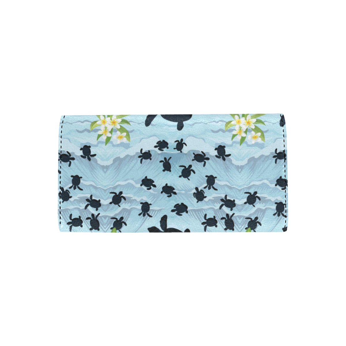 Sea Turtle Pattern Print Design T011 Women's Trifold Wallet