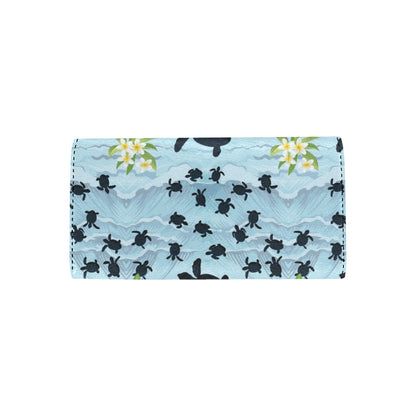 Sea Turtle Pattern Print Design T011 Women's Trifold Wallet