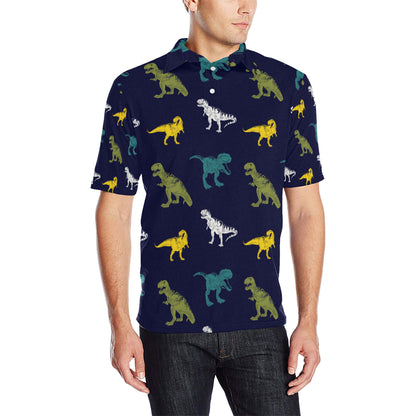 T Rex Pattern Print Design A07 Men Polo Shirt