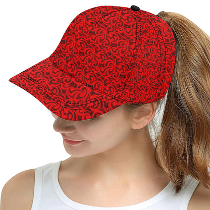 Maori Red Themed Design Print Snapback Cap