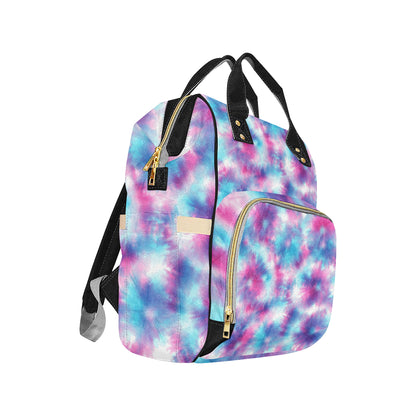 Tie Dye Blue Pink Diaper Bag Backpack