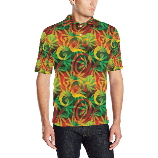Rastafarian Pattern Print Design A01 Men Polo Shirt