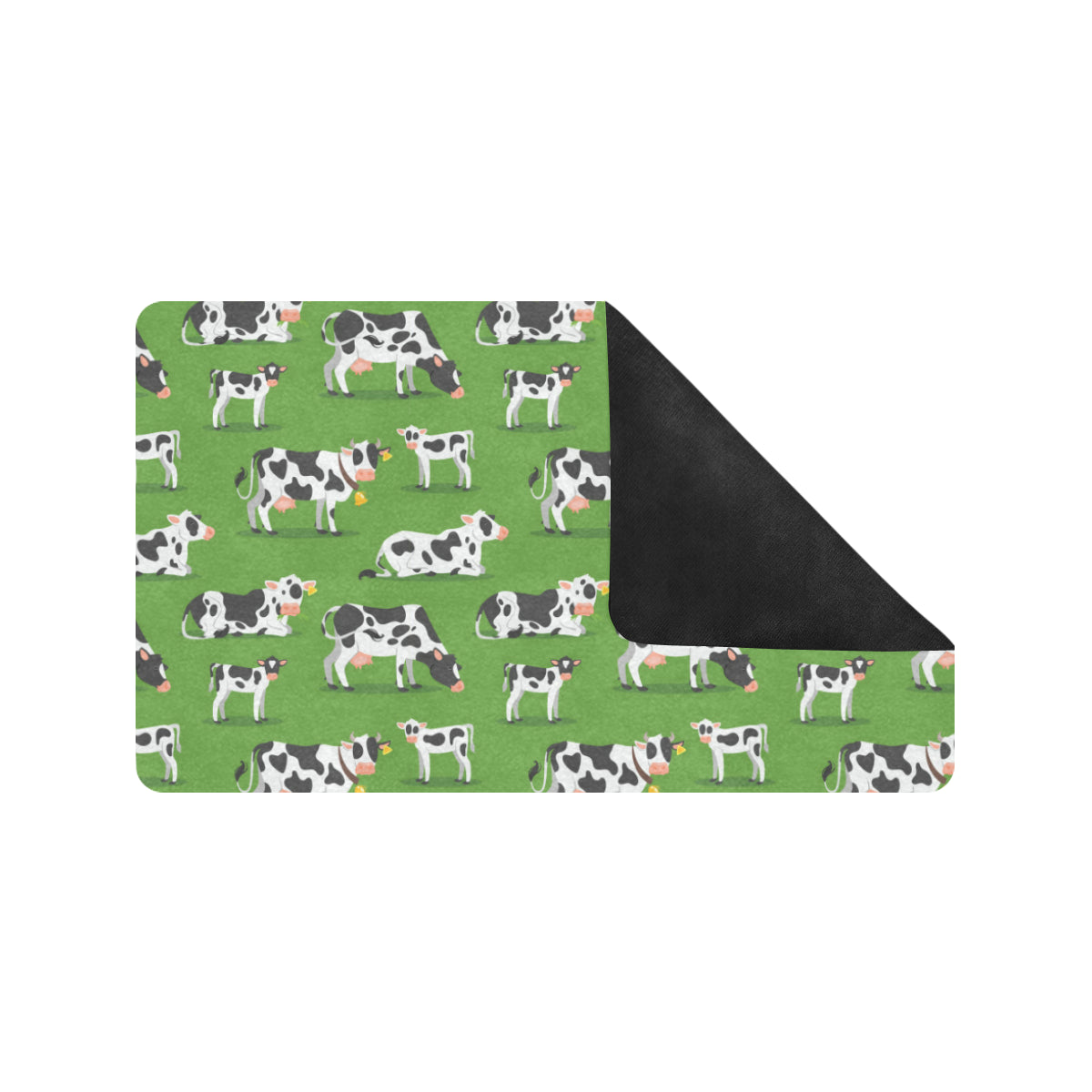 Cow Happy Print Pattern Rubber Doormat
