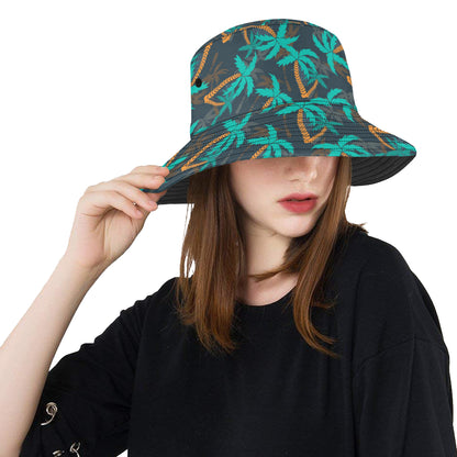 Palm Tree Pattern Print Design PT01 Unisex Bucket Hat