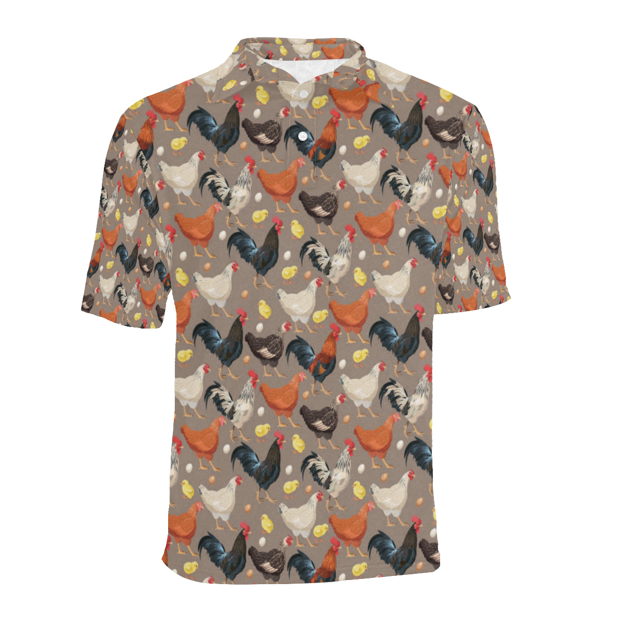 Chicken Evolution Pattern Men Polo Shirt