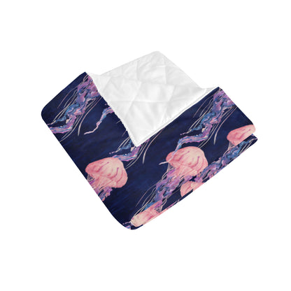 Jellyfish Pattern Print Design 03 Premium Quilt