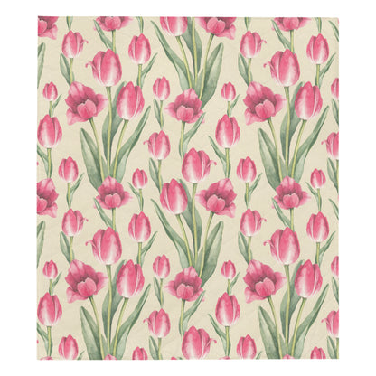 Tulip Pink Pattern Print Design TP06 Premium Quilt