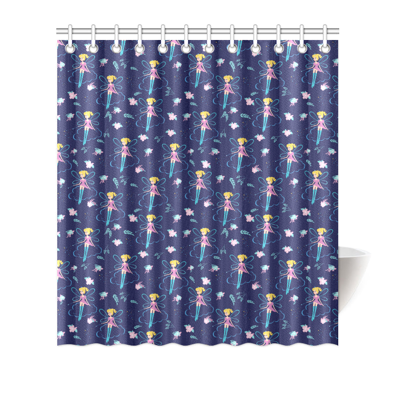 Fairy Cartoon Style Print Pattern Shower Curtain