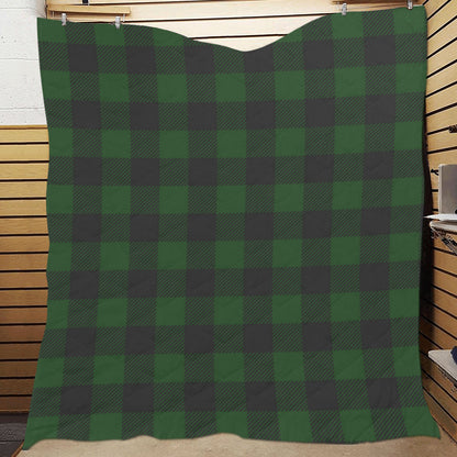 Buffalo check Green Pattern Print Design 02 Premium Quilt