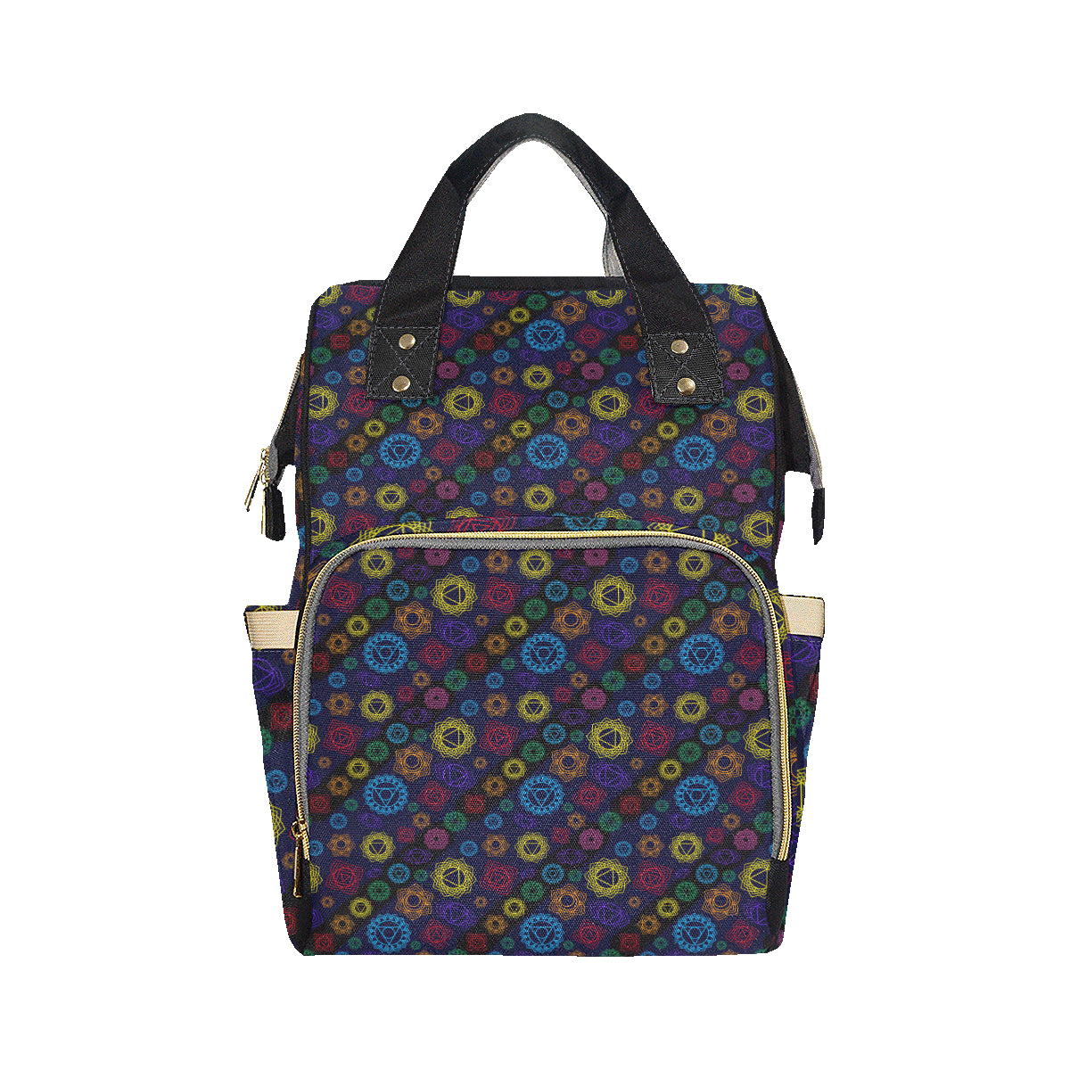 Chakra Colorful Print Pattern Diaper Bag Backpack