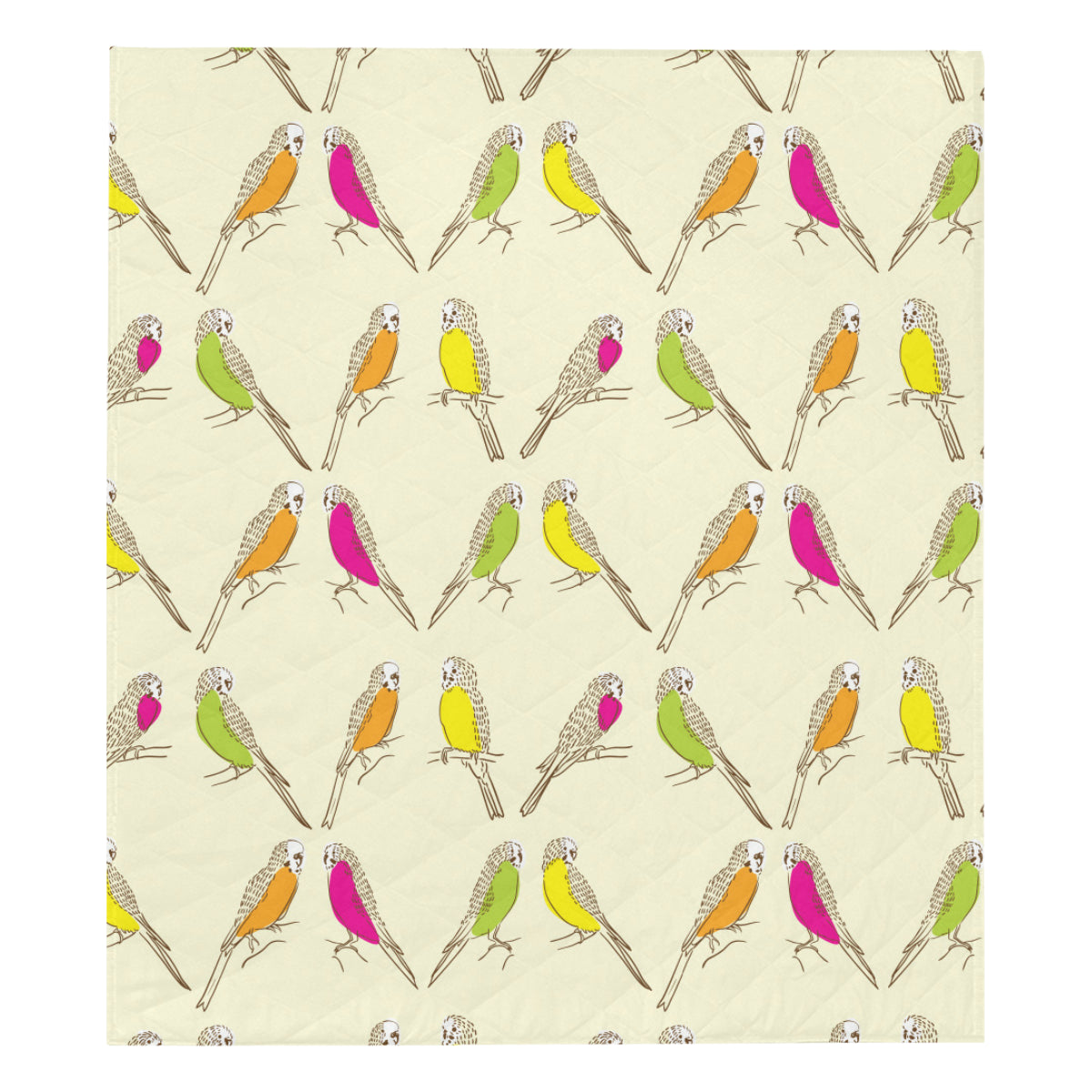 Parakeet Pattern Print Design A01 Premium Quilt