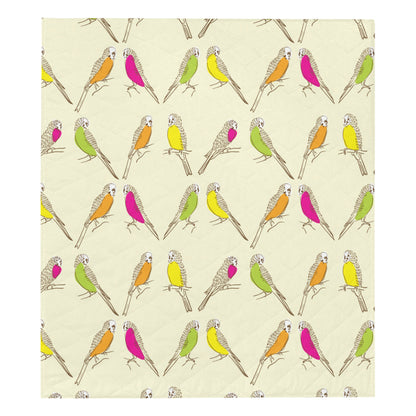 Parakeet Pattern Print Design A01 Premium Quilt