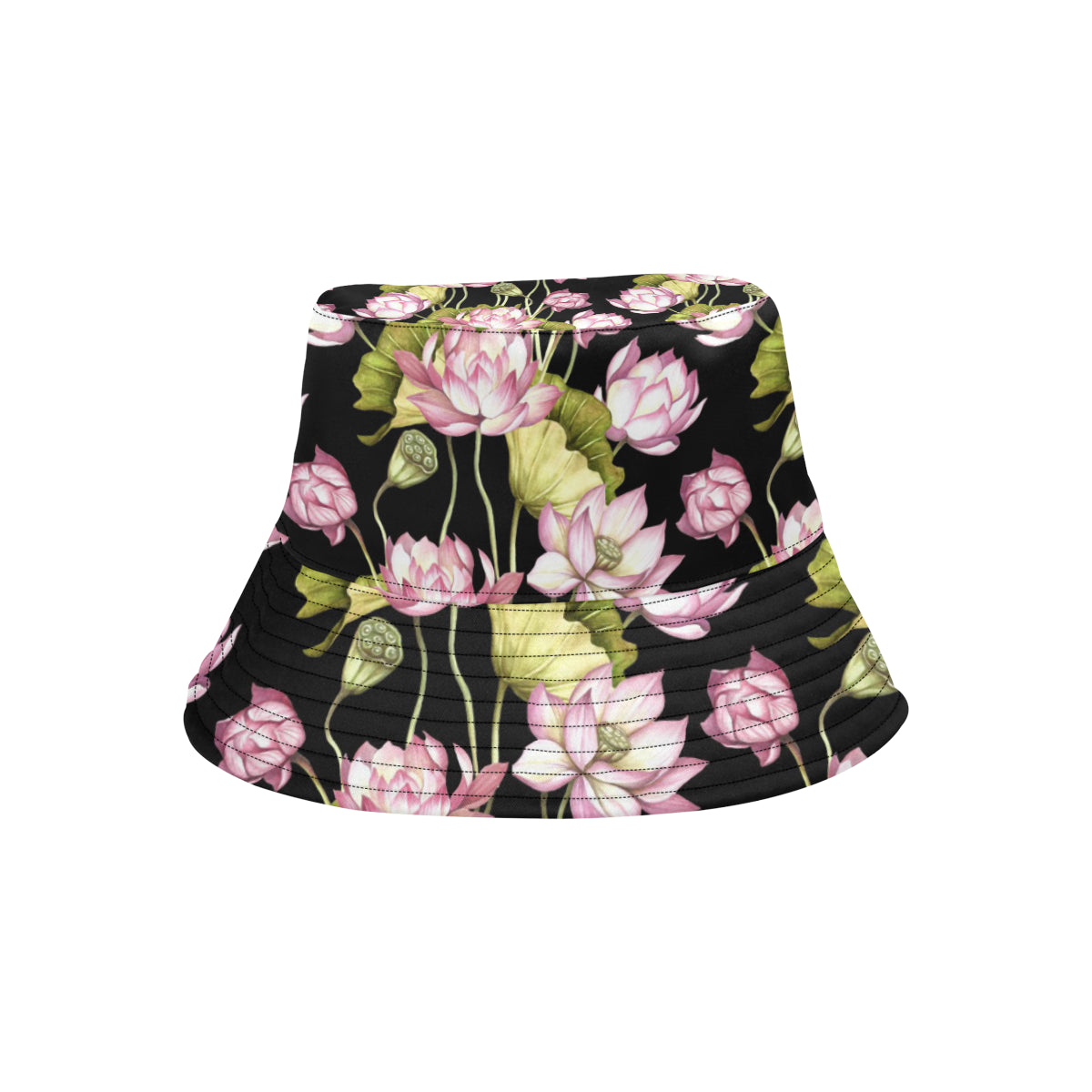 Water Lily Pattern Print Design WL06 Unisex Bucket Hat
