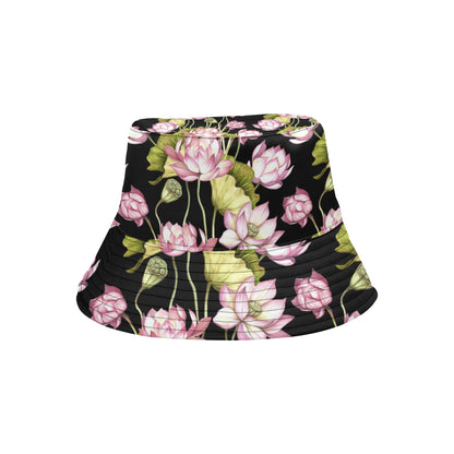 Water Lily Pattern Print Design WL06 Unisex Bucket Hat