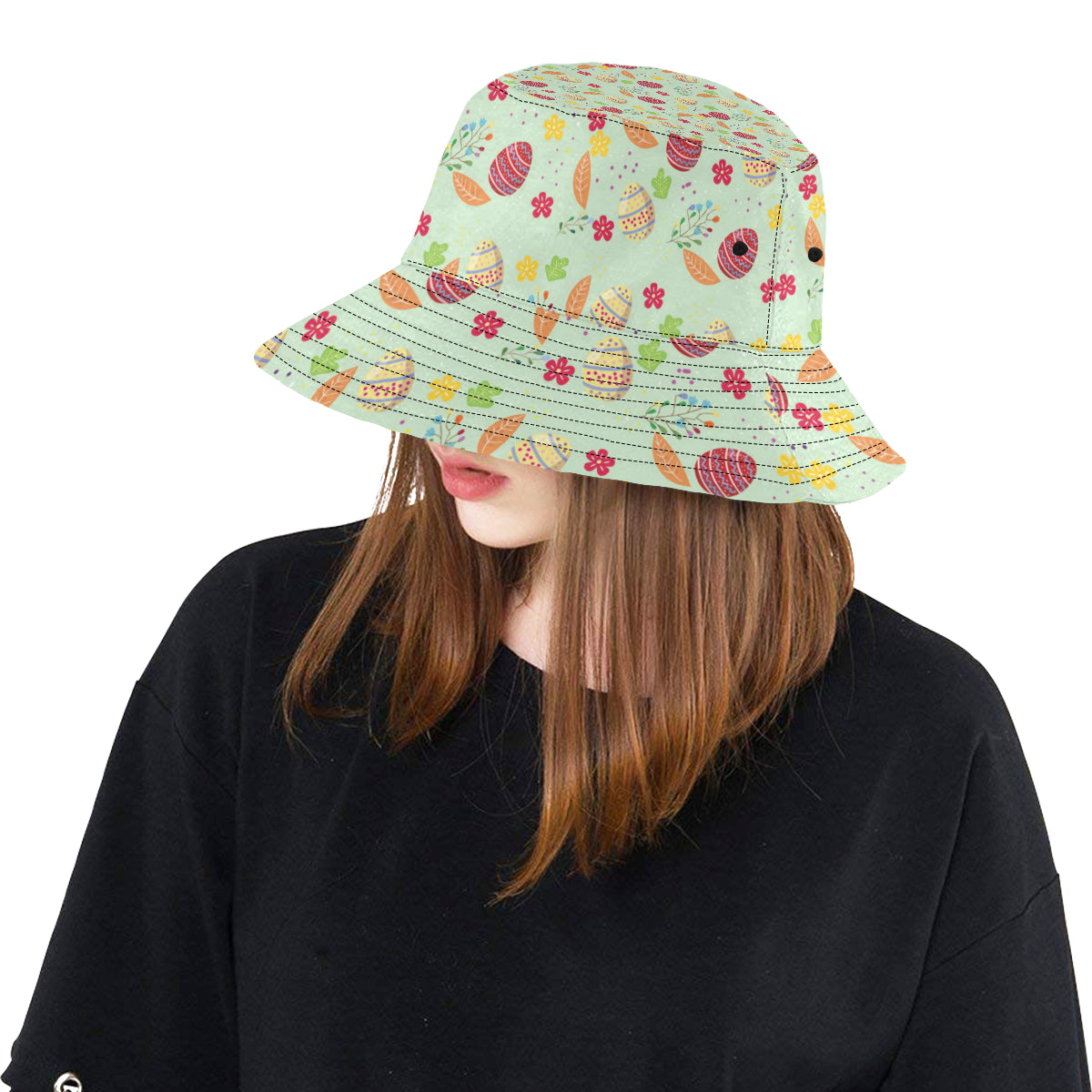 Easter Eggs Pattern Print Design RB07 Unisex Bucket Hat