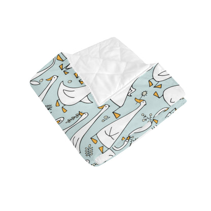 Goose Pattern Print Design 03 Premium Quilt