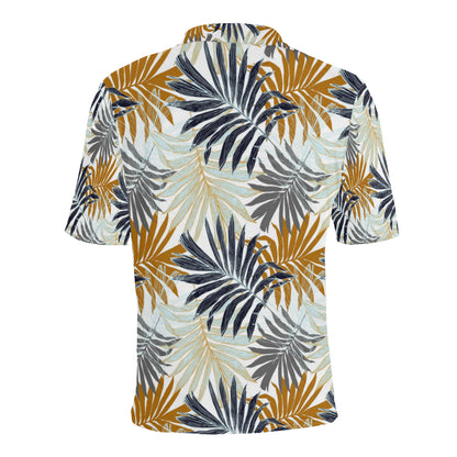 Colorful Tropical Palm Leaves Men Polo Shirt