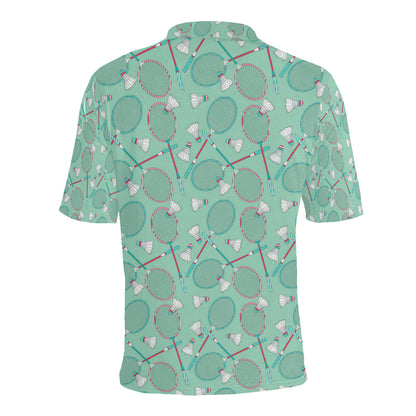 Badminton Pattern Print Design 05 Men Polo Shirt