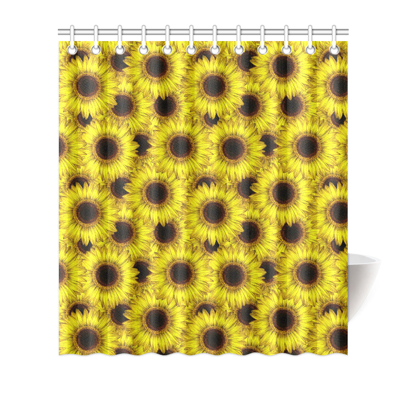 Sunflower Pattern Print Design SF011 Shower Curtain
