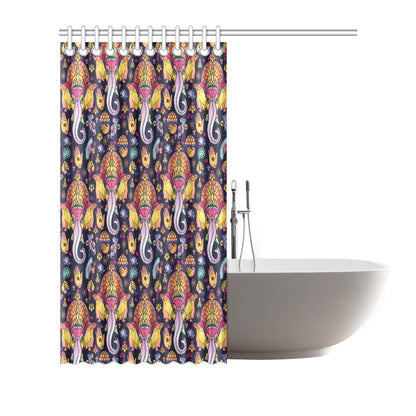 Ganesha Indian Pattern Print Design 03 Shower Curtain