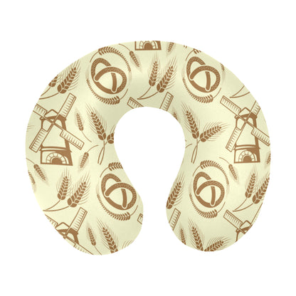 Agricultural Windmills Print Design 03 U-Shaped Travel Neck Pillow