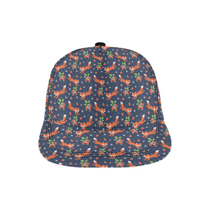 Fox Strawberry Print Pattern Snapback Cap