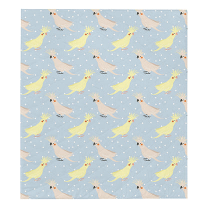 Cockatiel Pattern Print Design 03 Premium Quilt