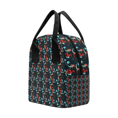 Mermaid Girl Themed Design Print Insulated Lunch Bag