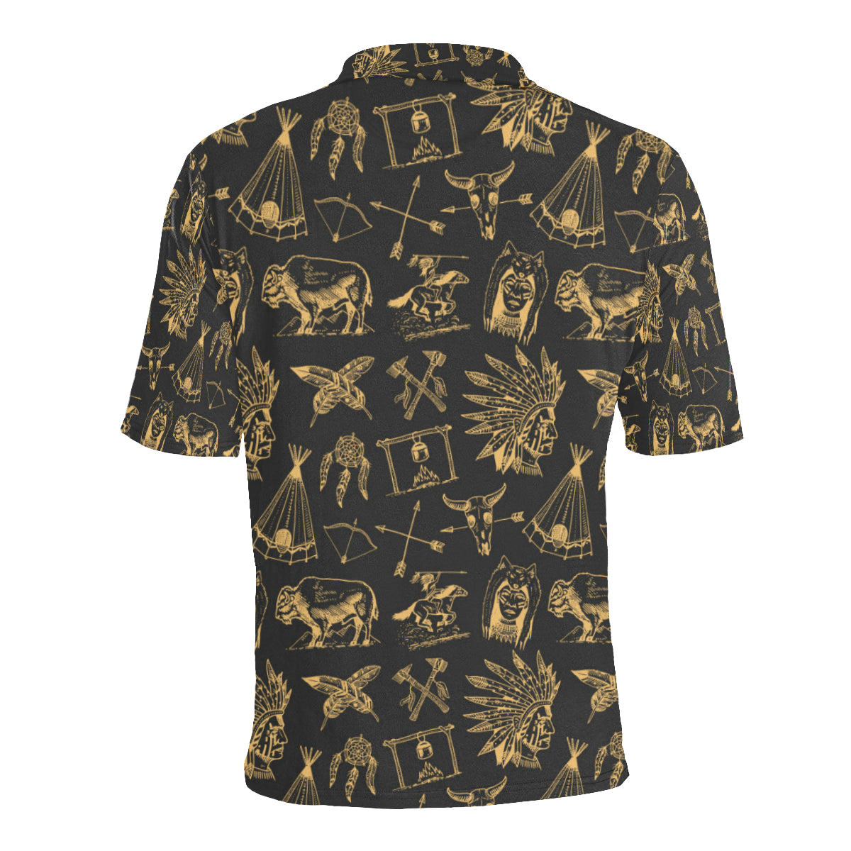American indian Gold Style Men Polo Shirt