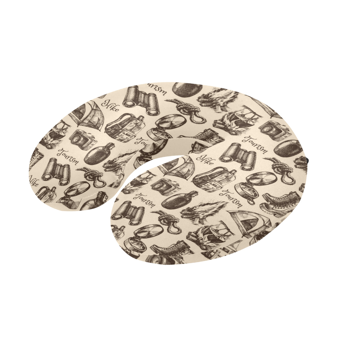 Camping Pattern Print Design 01 U-Shaped Travel Neck Pillow