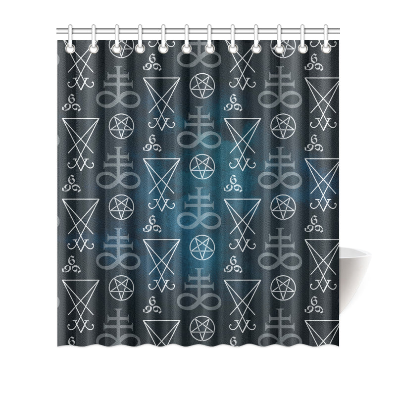 Pentagram Pattern Print Design A03 Shower Curtain