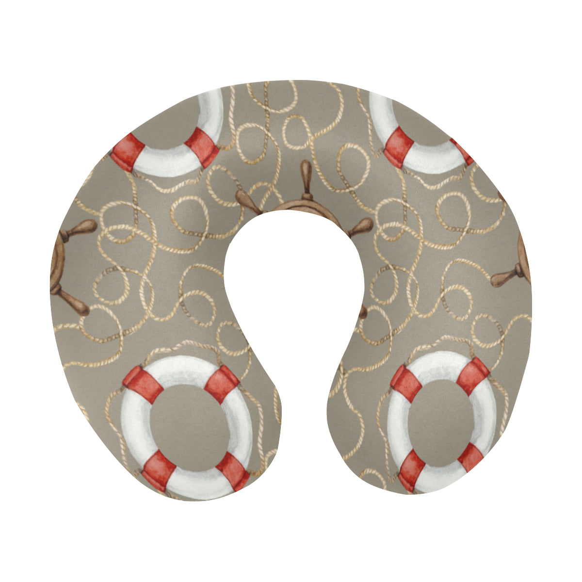 Nautical Pattern Print Design A02 U-Shaped Travel Neck Pillow