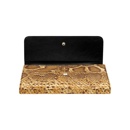 Python Brown Pattern Print Design A03 Women's Trifold Wallet