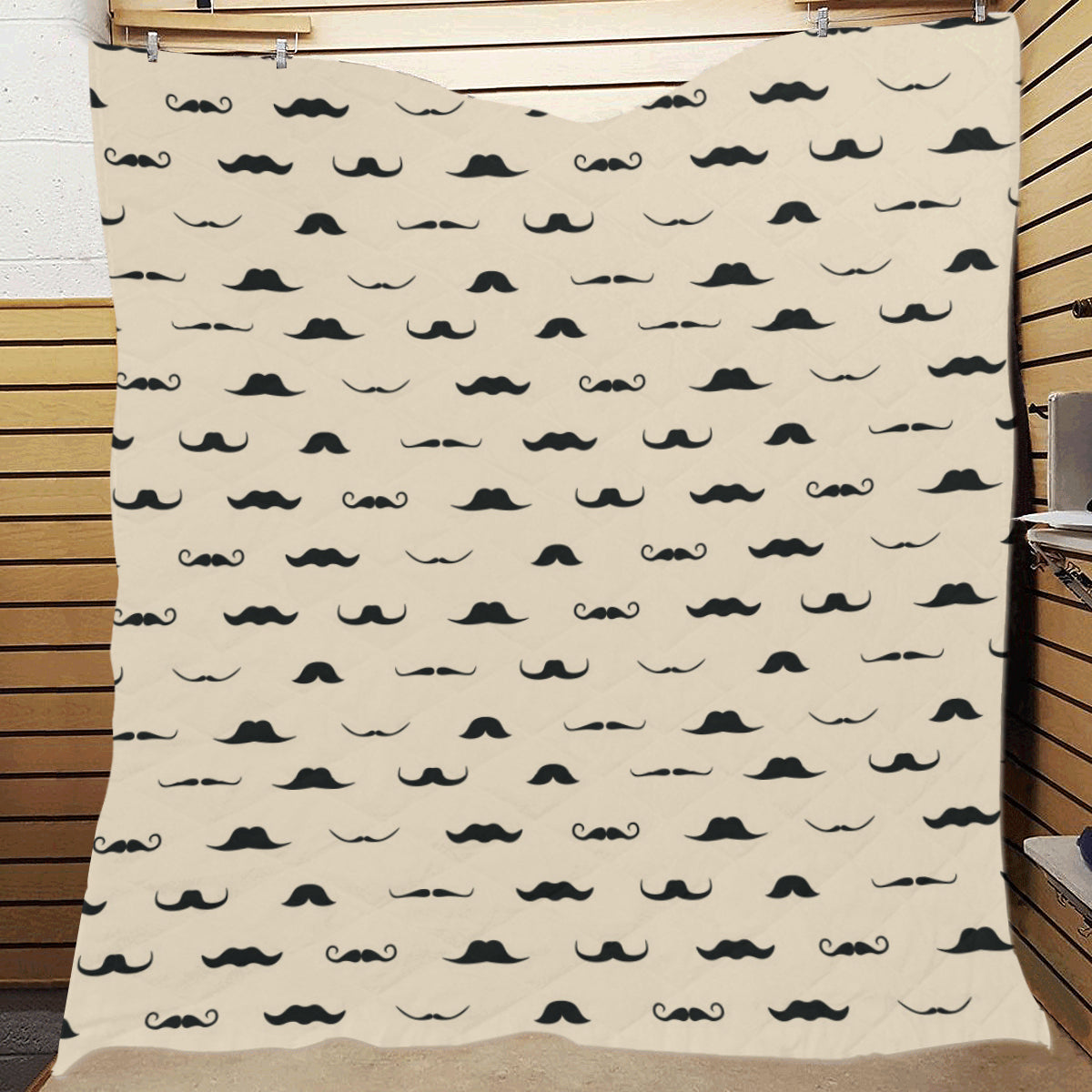 Mustache Pattern Print Design A03 Premium Quilt