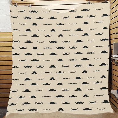 Mustache Pattern Print Design A03 Premium Quilt