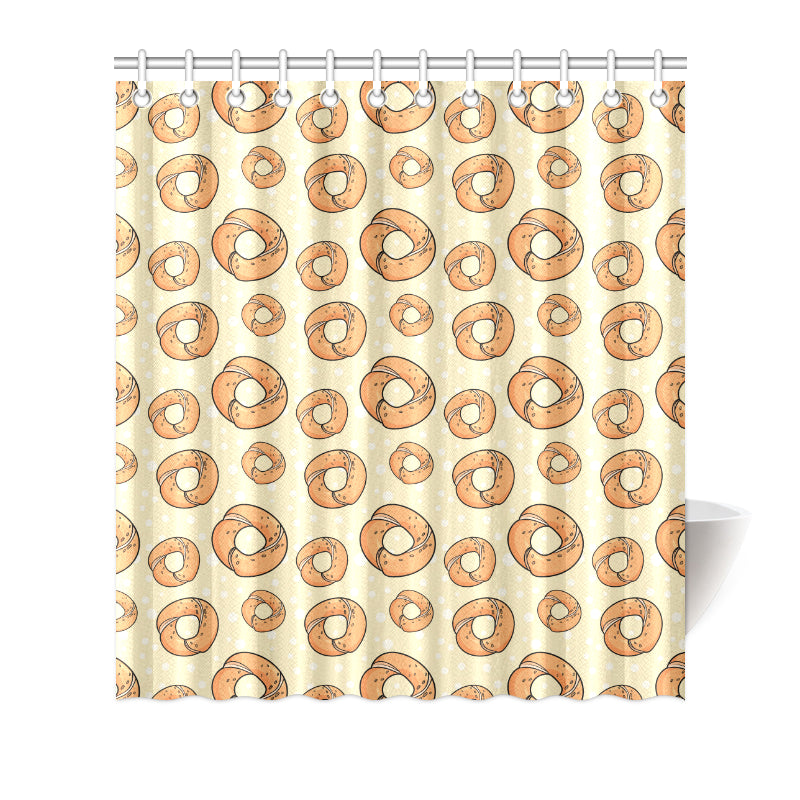 Bagel Pattern Print Design 03 Shower Curtain