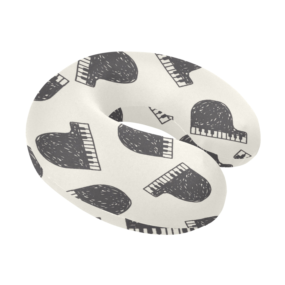 Piano Pattern Print Design 04 U-Shaped Travel Neck Pillow