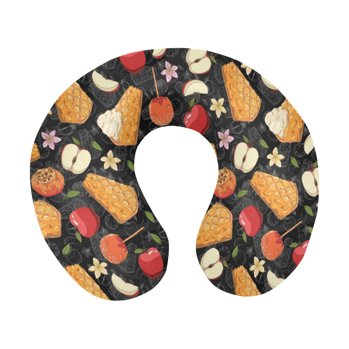 Apple Pie Pattern Print Design 01 U-Shaped Travel Neck Pillow