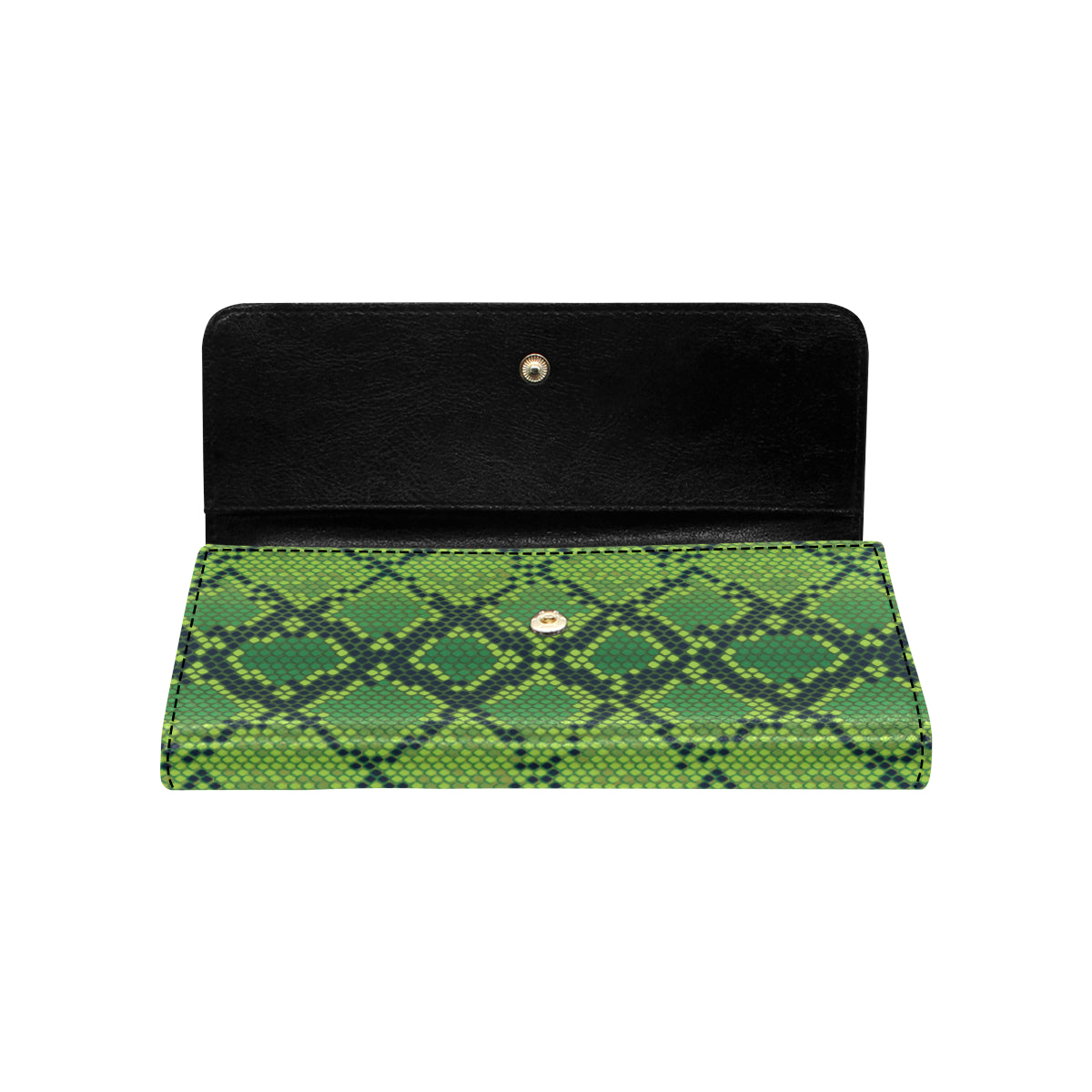 Python Green Pattern Print Design A01 Women's Trifold Wallet