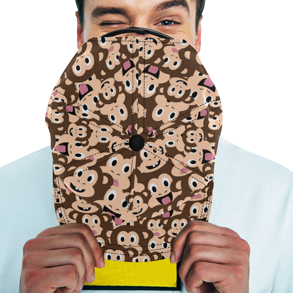 Emoji Monkey Print Pattern Snapback Cap