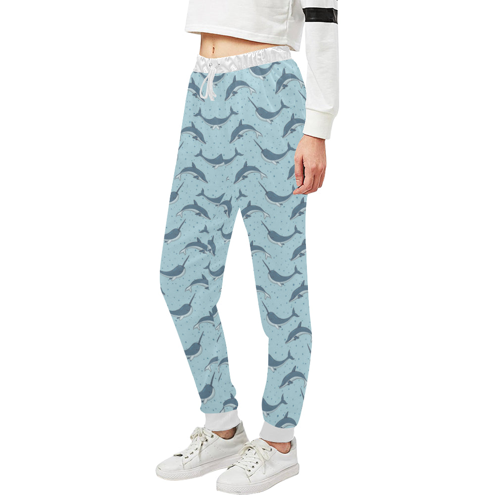 Narwhal Dolphin Print Unisex Sweatpants
